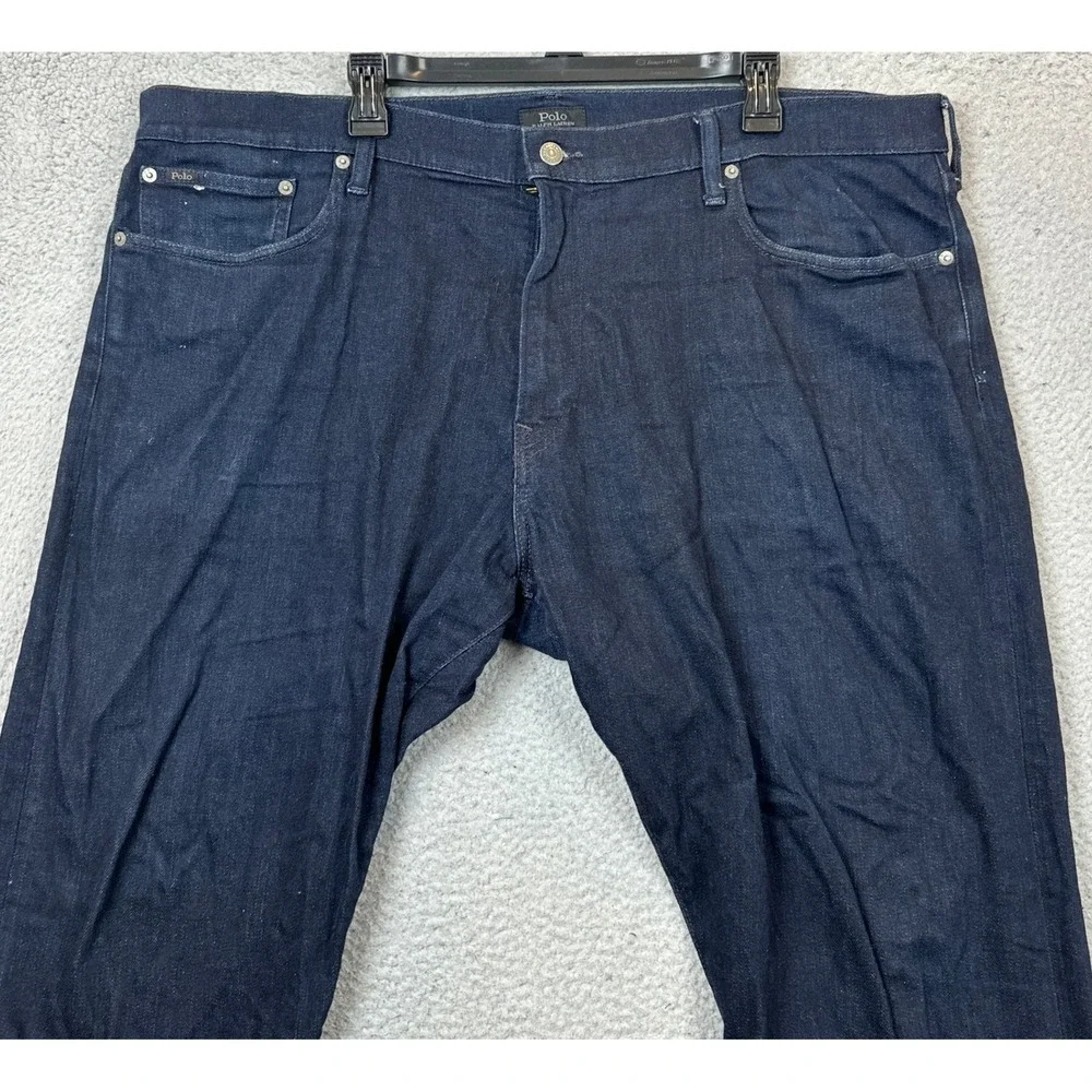 Polo Ralph Lauren Jeans Mens 42X32 Hampton Relaxed Straight Dark Indigo Denim
